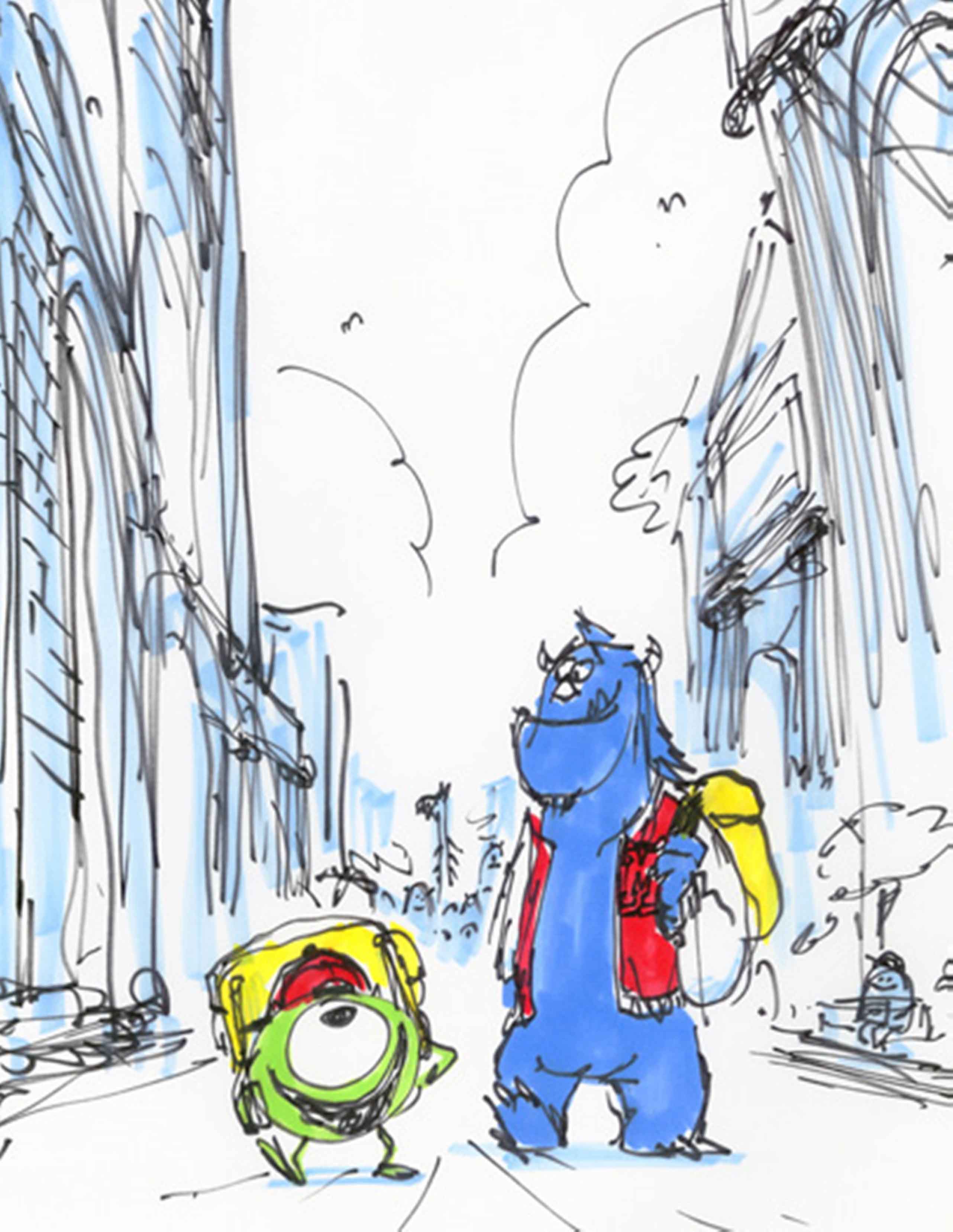 Ricky Nierva, , Monsters University, Reproduction of ink and marker on paper, 2013.출처:동대문 디자인 플라자(DDP) 홈페이지(http://www.ddp.or.kr)