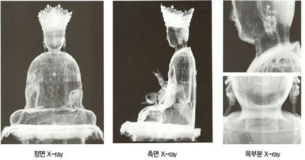 ▲파계사 건칠관음보살좌상의 엑스레이 사진, 출처: 불교문화연구소
