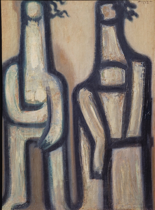 정점식, <두 사람>, 78.7×107cm, 캔버스에 유채, 1956년, 소장번호: 2122