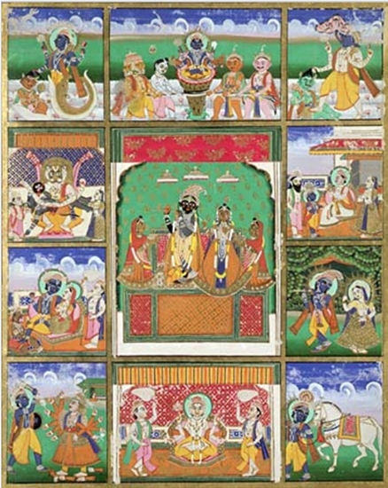 ▲힌두교의 신 비슈누(Vishnu)와 10신(神)의 아바타