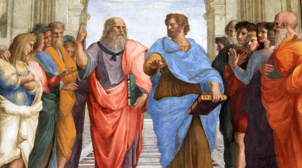 <플라톤과 아리스토텔레스> (라파엘이 그린 ‘아테네 학원’의 일부분)
