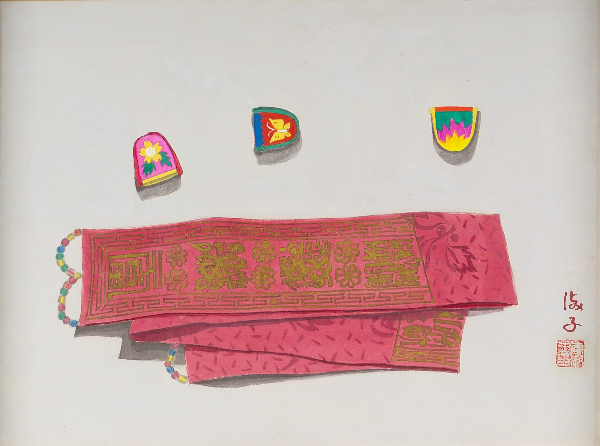 ▲ 이숙자, <여인의 향취>, 1973, 지본채색, 28x38.5cm